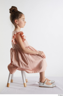  Doroteya  1 casual dressed pink dress sitting white ballerina flats whole body 0005.jpg